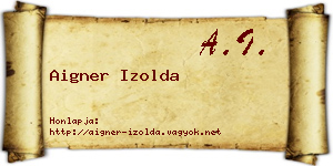 Aigner Izolda névjegykártya